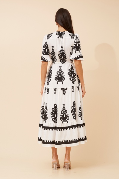 AIRLEA BORDER PRINT MAXI DRESS