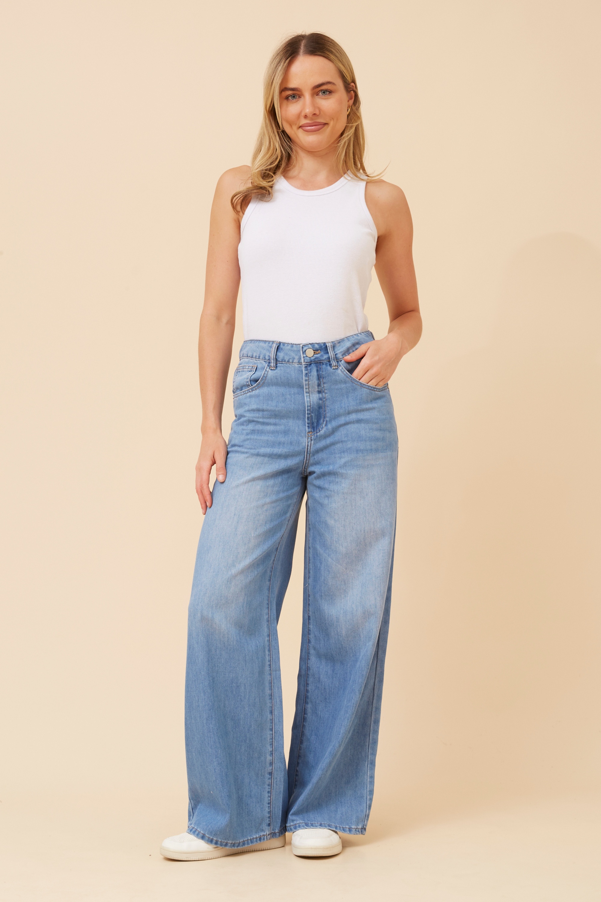 AIVANA WIDE LEG DENIM PANTS