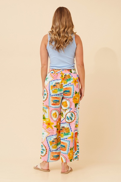 AKARIA PATCHWORK PRINT PANTS