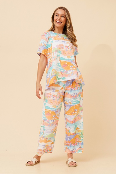 AKARIA WANDERLUST PRINT PANTS