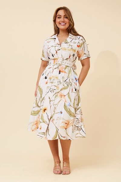 ALANIA LINEN BLEND MIDI DRESS