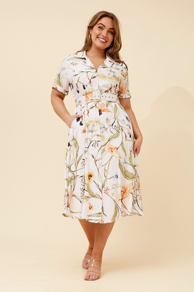 ALANIA LINEN BLEND MIDI DRESS