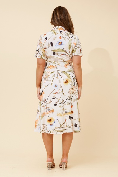 ALANIA LINEN BLEND MIDI DRESS
