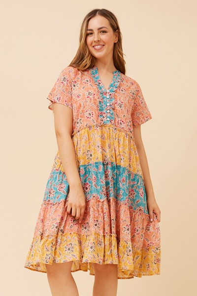 ALANIS FLORAL TIERED DRESS
