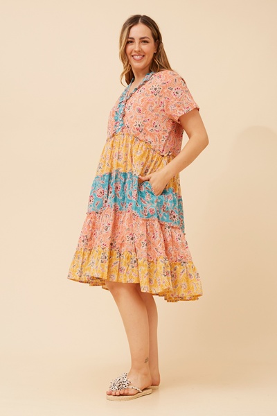 ALANIS FLORAL TIERED DRESS