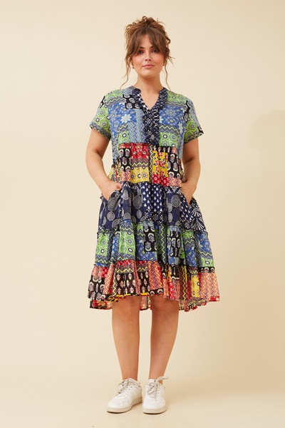 ALANIS PATCHWORK PRINT DRESS