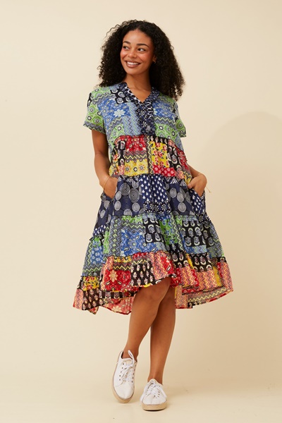 ALANIS PATCHWORK PRINT DRESS