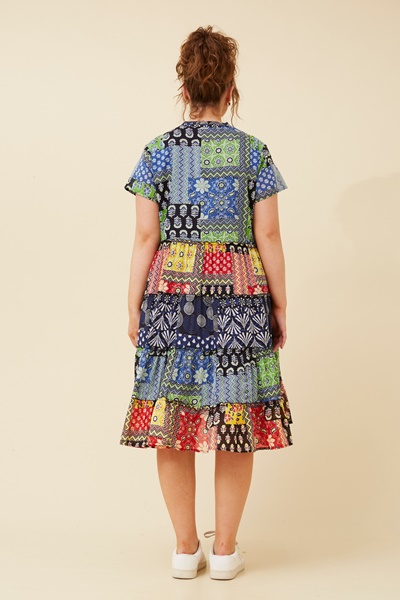 ALANIS PATCHWORK PRINT DRESS