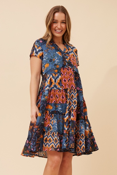 ALANIS PATCHWORK PRINT DRESS