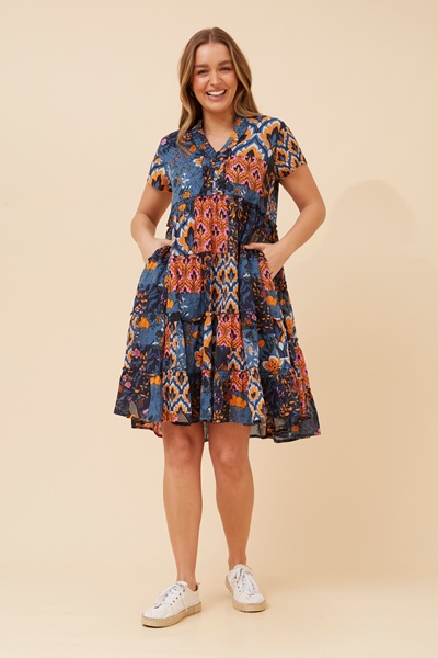 ALANIS PATCHWORK PRINT DRESS