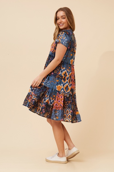 ALANIS PATCHWORK PRINT DRESS