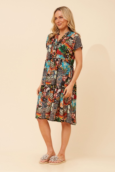 ALANIS PATCHWORK PRINT DRESS