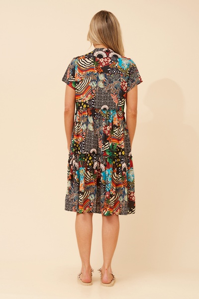 ALANIS PATCHWORK PRINT DRESS