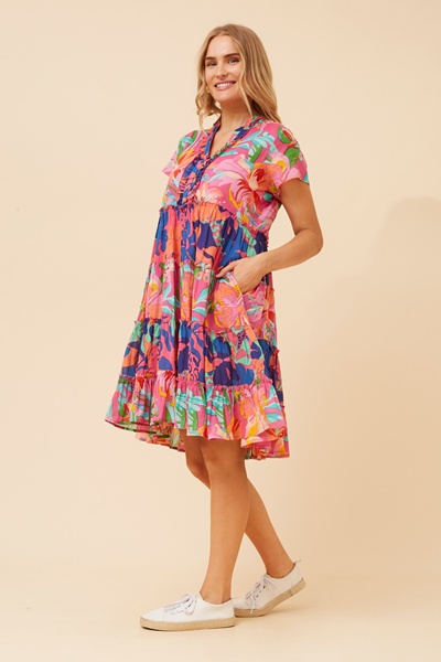 ALANIS PRINTED TIERED DRESS