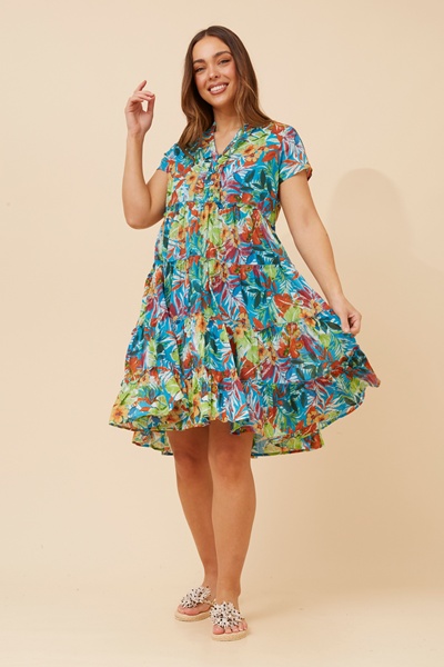 ALANIS TROPICAL PRINT DRESS