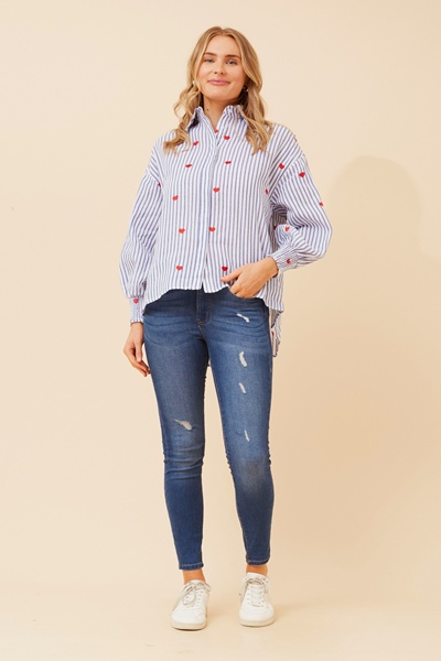 ALESSA STRIPE PRINT SHIRT