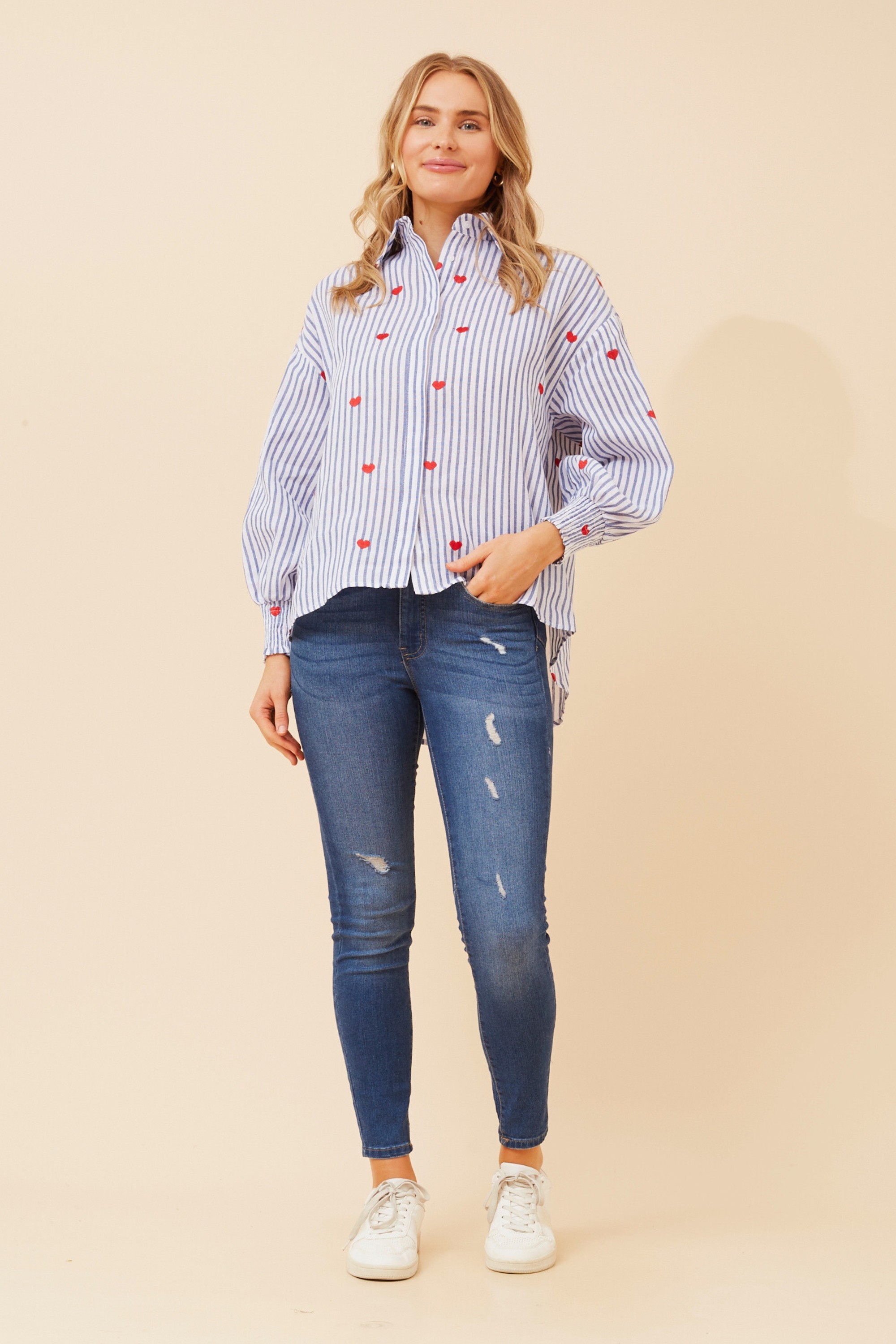 ALESSA STRIPE PRINT SHIRT