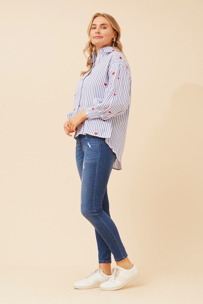 ALESSA STRIPE PRINT SHIRT