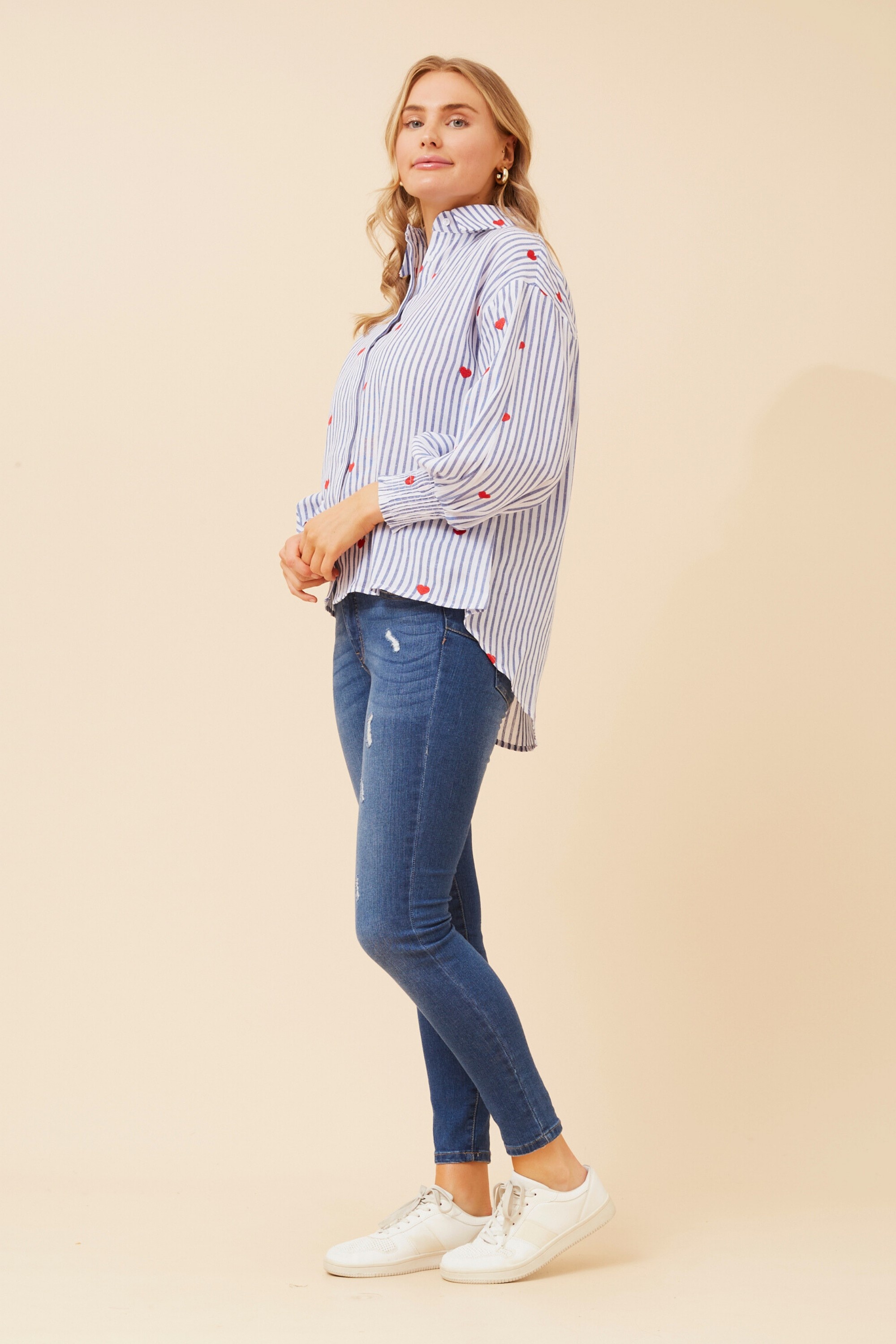 ALESSA STRIPE PRINT SHIRT