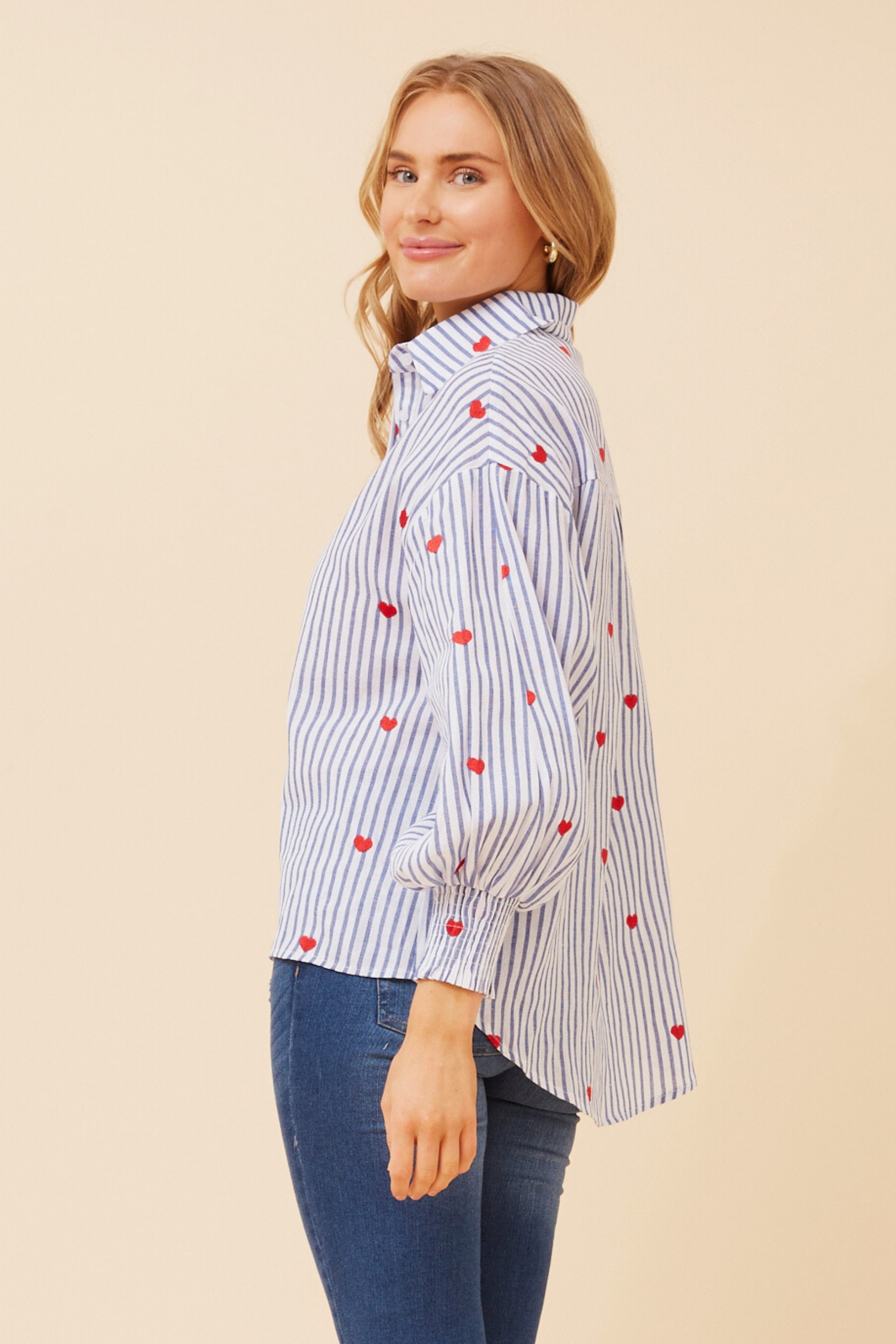 ALESSA STRIPE PRINT SHIRT