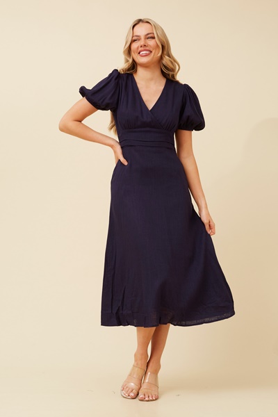 ALINA CROSSOVER MIDI DRESS