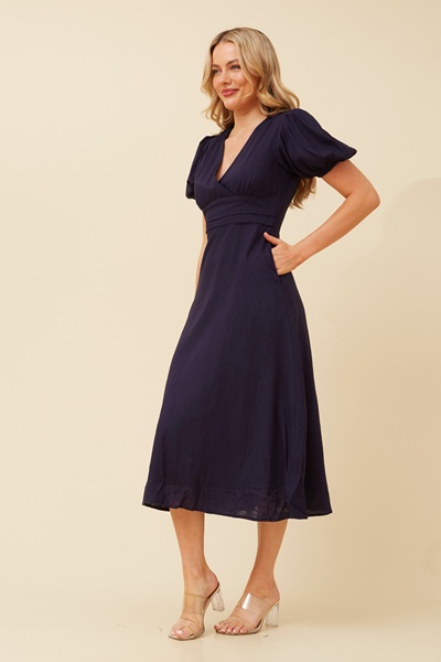 ALINA CROSSOVER MIDI DRESS