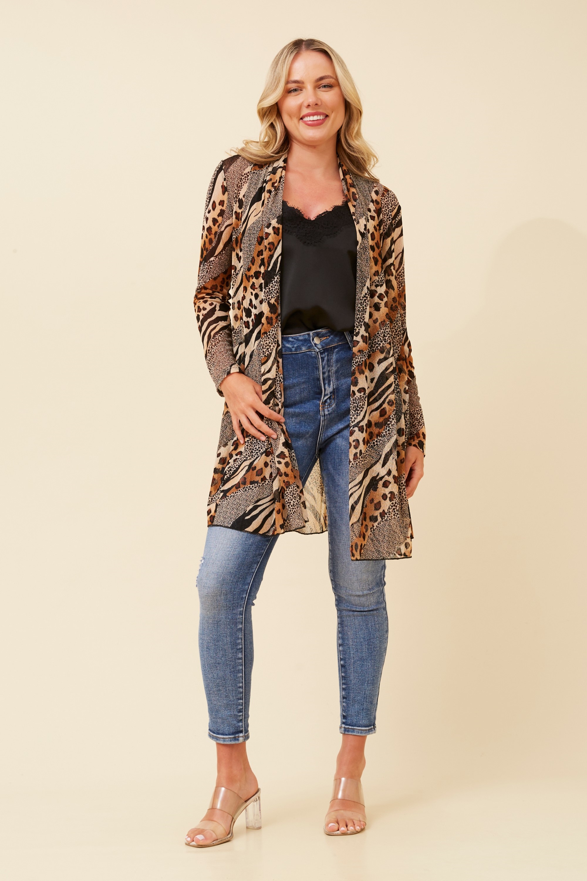 ALITZEL ANIMAL PRINT CARDIGAN