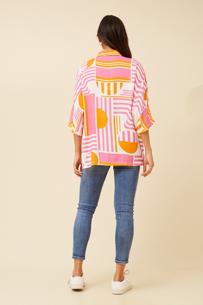 ALIVIA GEOMETRIC PRINT SHIRT