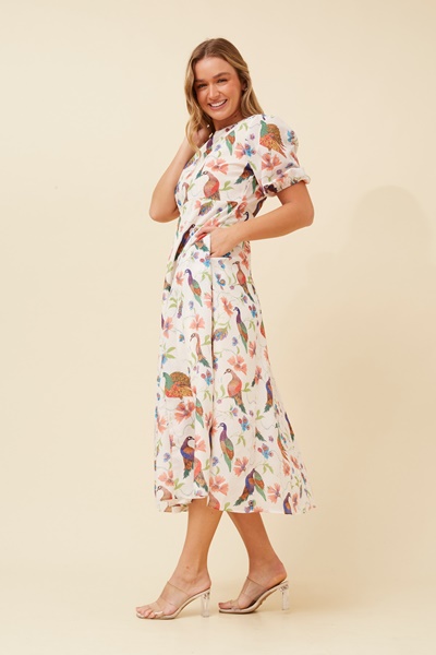 ALIZA BIRD PRINT DRESS