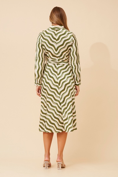 ALLIE STRIPE PRINT SHIRT DRESS