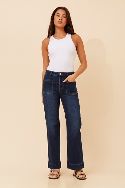 ALLON WIDE LEG DENIM PANTS