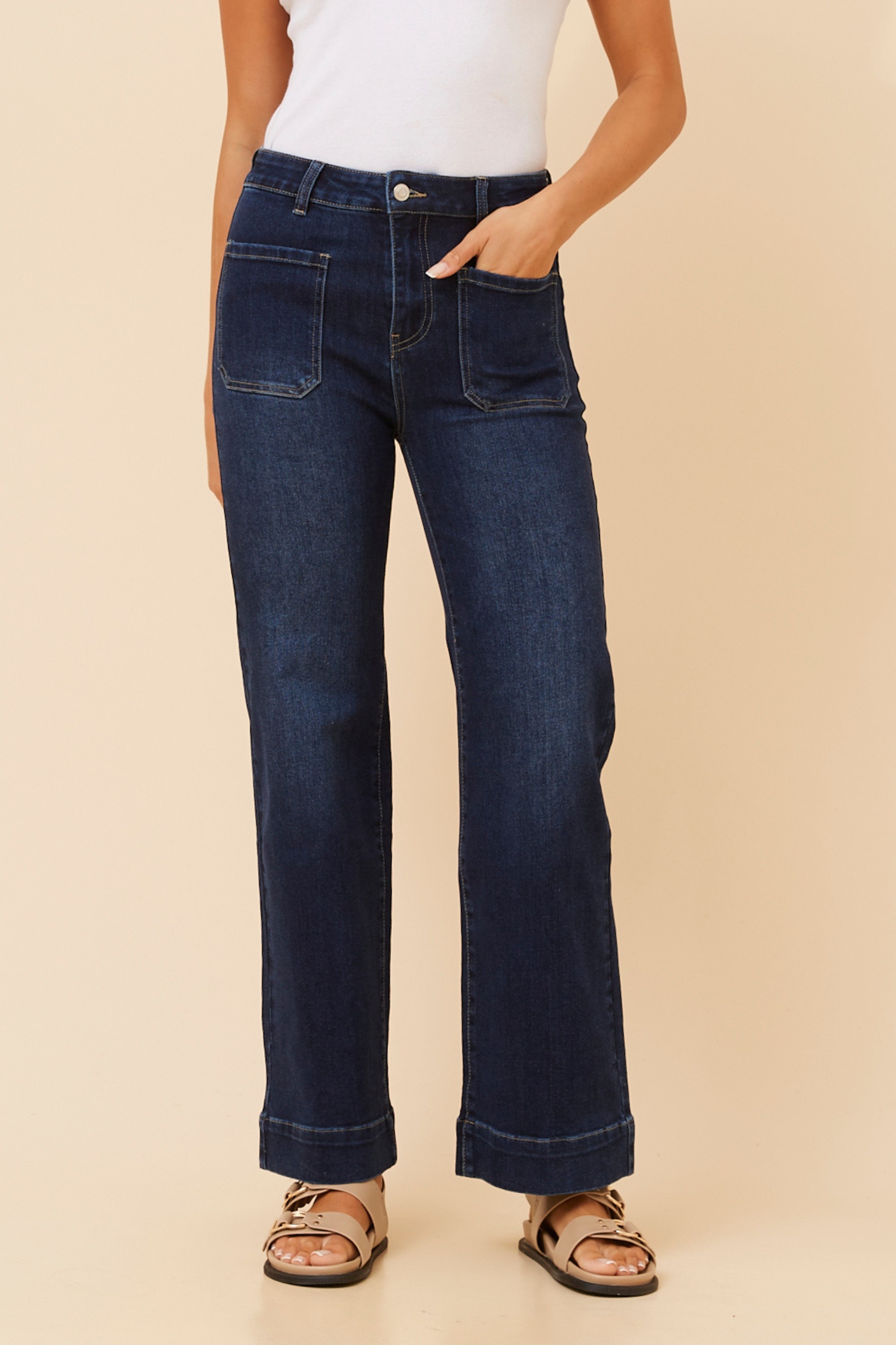 ALLON WIDE LEG DENIM PANTS