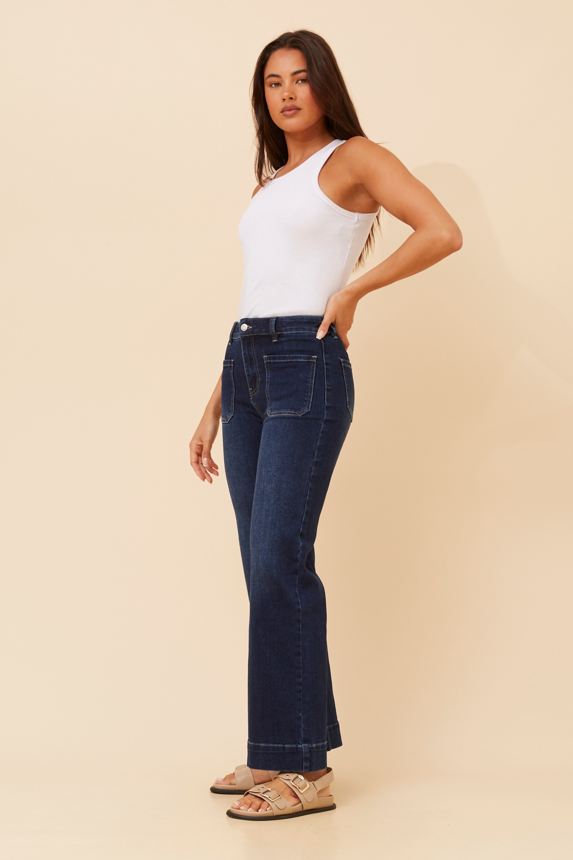 ALLON WIDE LEG DENIM PANTS
