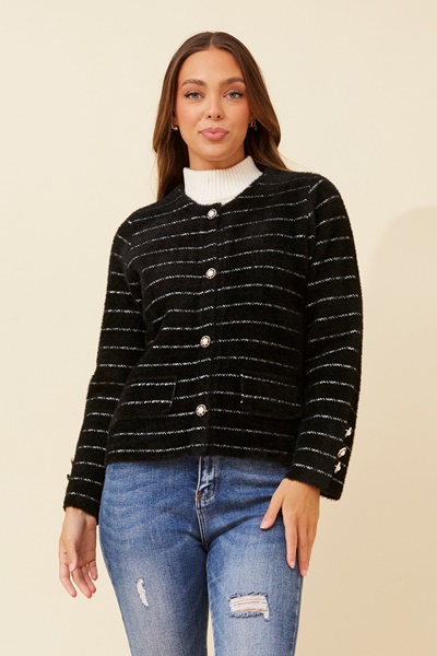 ALTHEA STRIPE KNIT COATIGAN