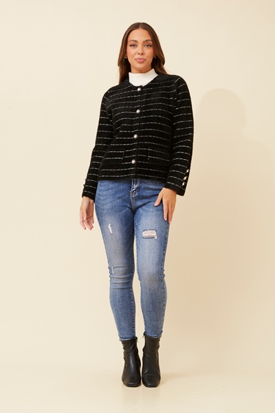 ALTHEA STRIPE KNIT COATIGAN