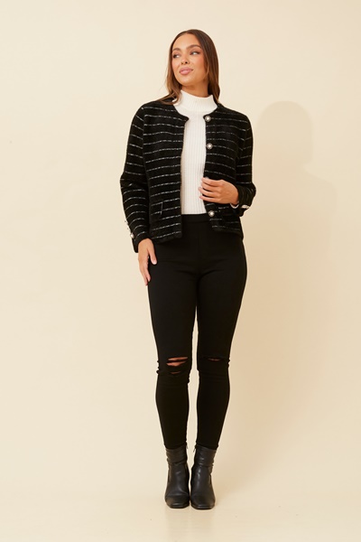 ALTHEA STRIPE KNIT COATIGAN