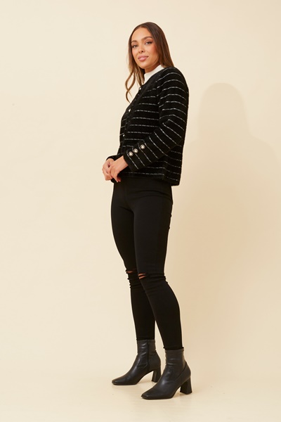 ALTHEA STRIPE KNIT COATIGAN