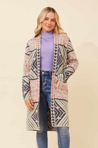 ALTMAN JACQUARD KNIT CARDIGAN