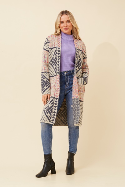 ALTMAN JACQUARD KNIT CARDIGAN