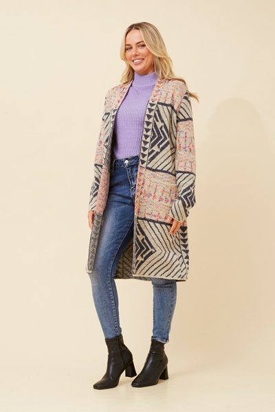 ALTMAN JACQUARD KNIT CARDIGAN