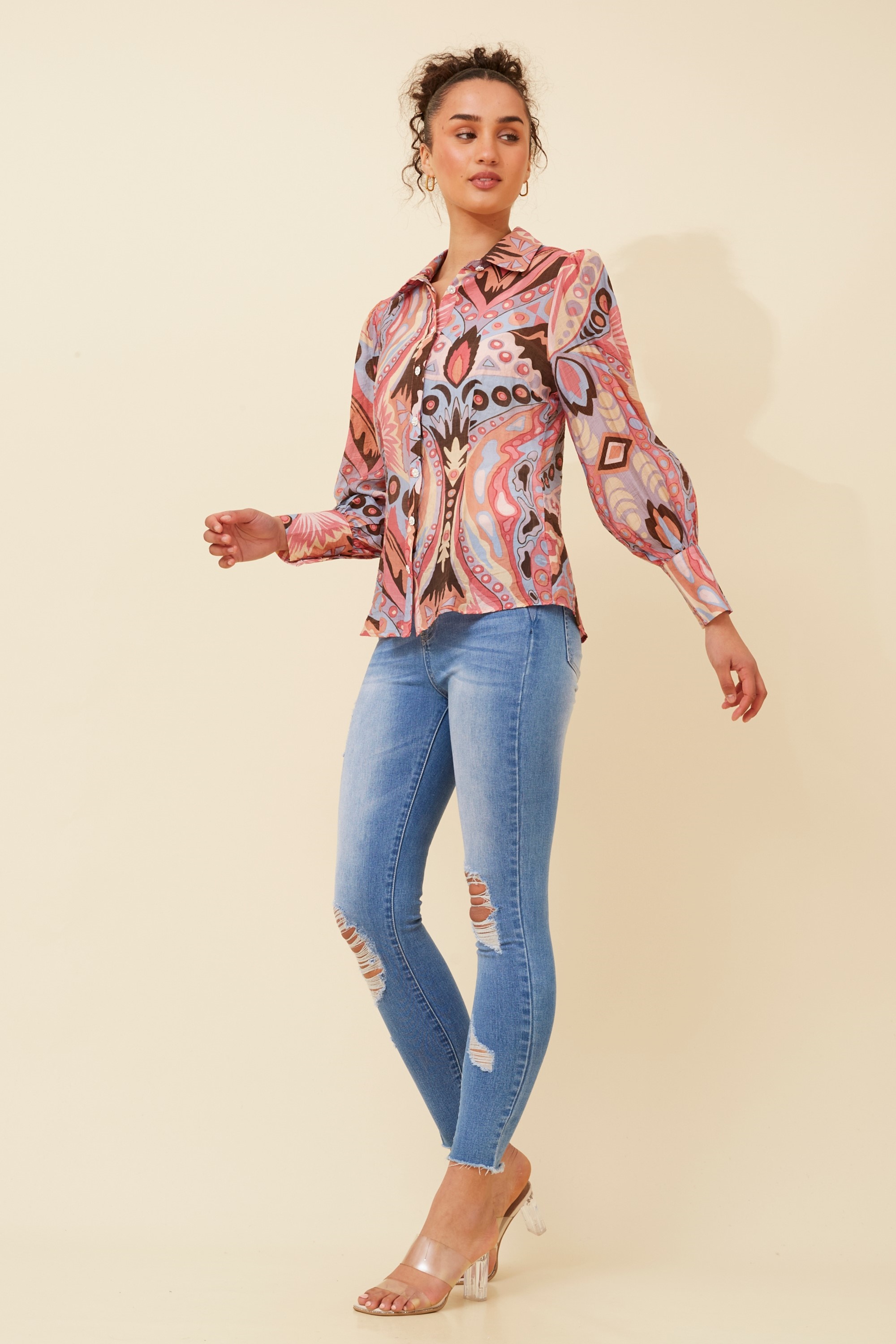 ALUNA ABSTRACT PRINT SHIRT