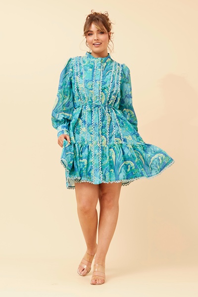ALURA PAISLEY PRINT SHORT DRESS