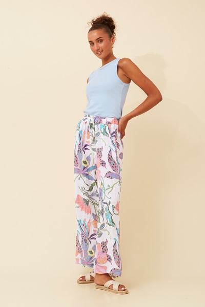 AMADEA FLORAL LINEN PANTS