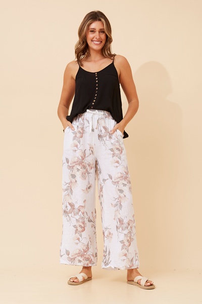 AMADEA FLORAL LINEN PANTS
