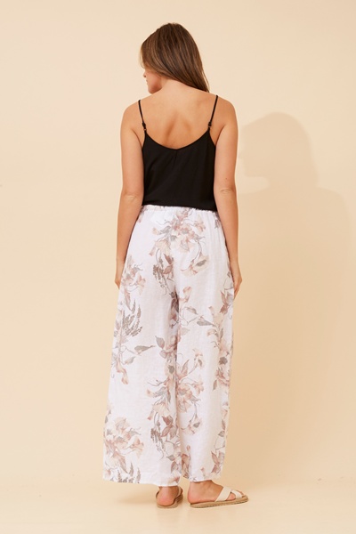 AMADEA FLORAL LINEN PANTS