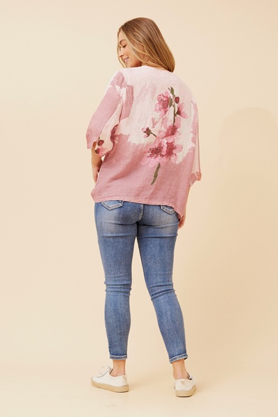 AMADOR FLORAL LINEN TOP