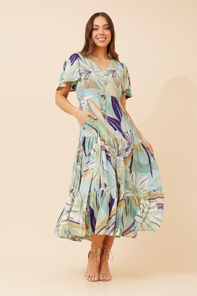 AMALIE TROPICAL PRINT MAXI DRESS