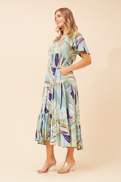 AMALIE TROPICAL PRINT MAXI DRESS