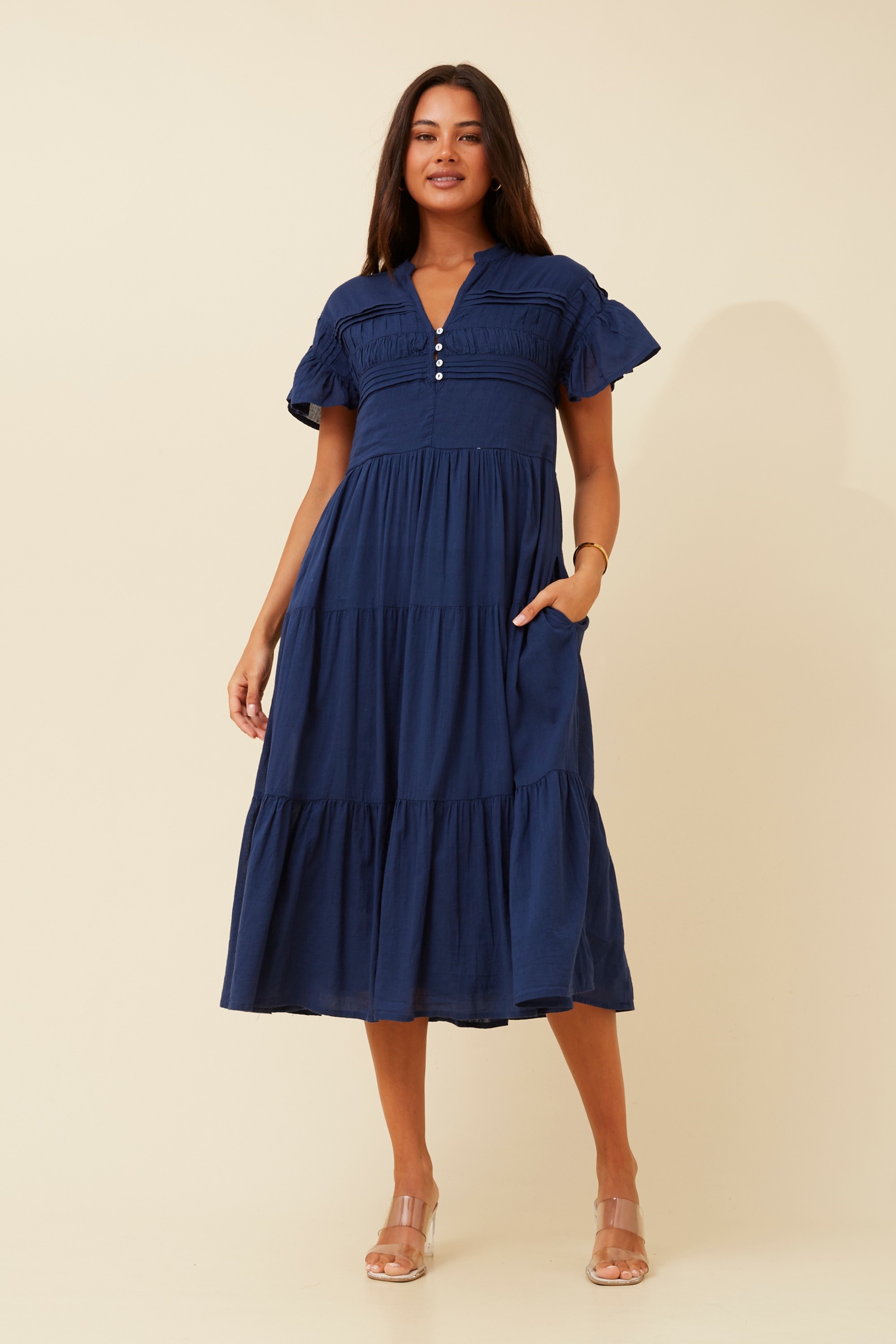 AMANI TIERED MIDI DRESS