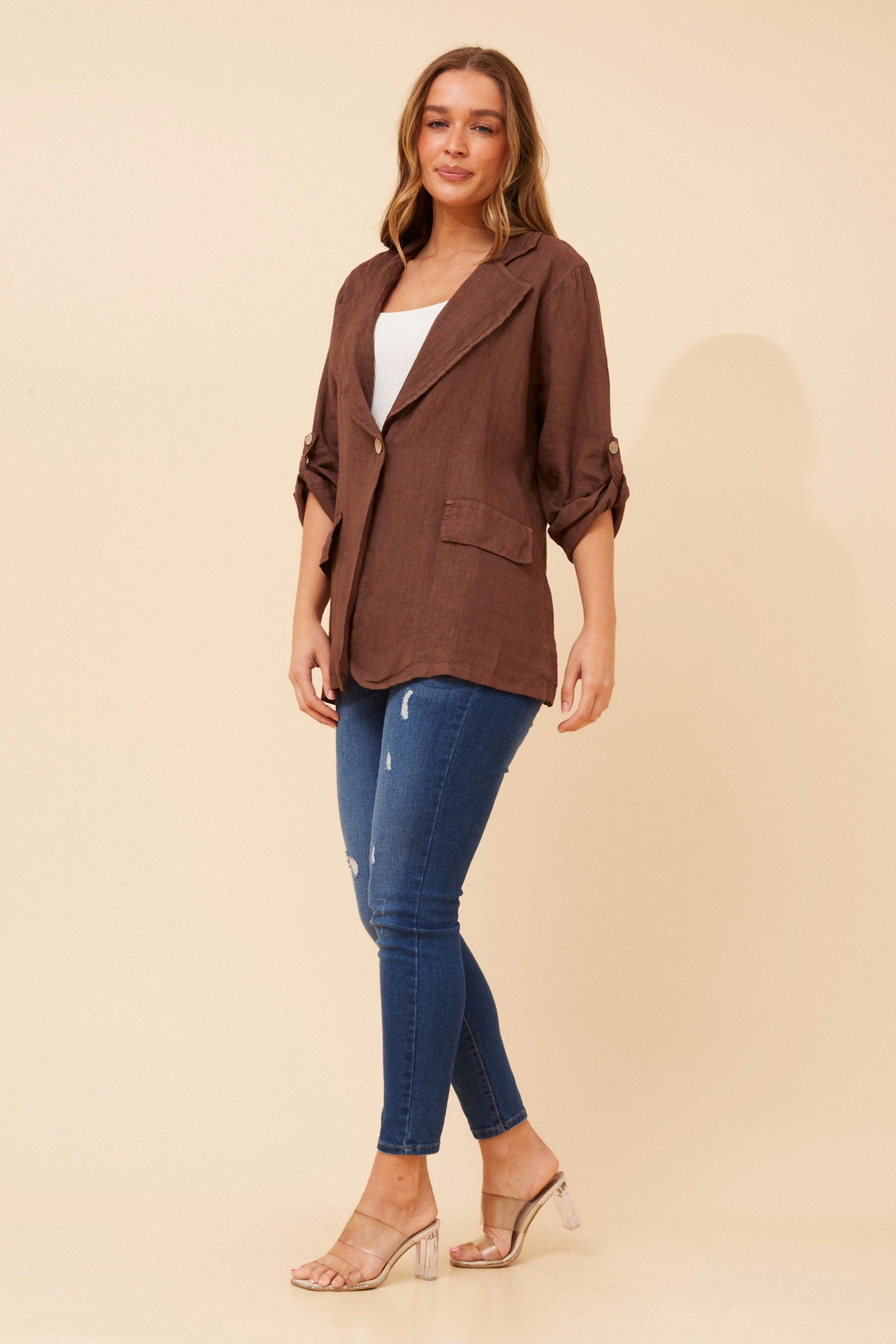 AMATI SOLID LINEN JACKET